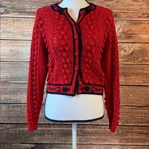 Obermeyer• Red Crochet Cardigan